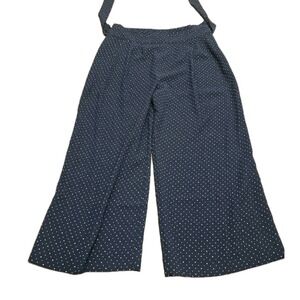 Whistles Wide Leg Crop Pants Polka‎ Dot Tie Waist Blue Size 6